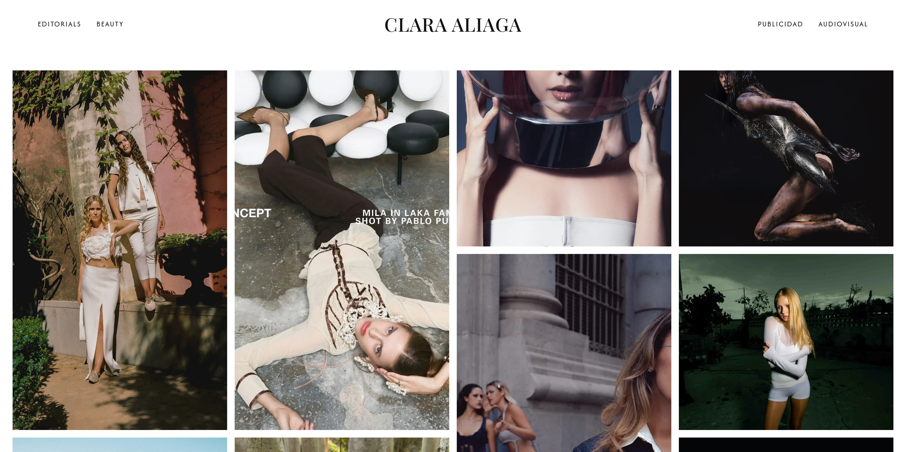 Captura de pantalla del proyecto Clara Aliaga