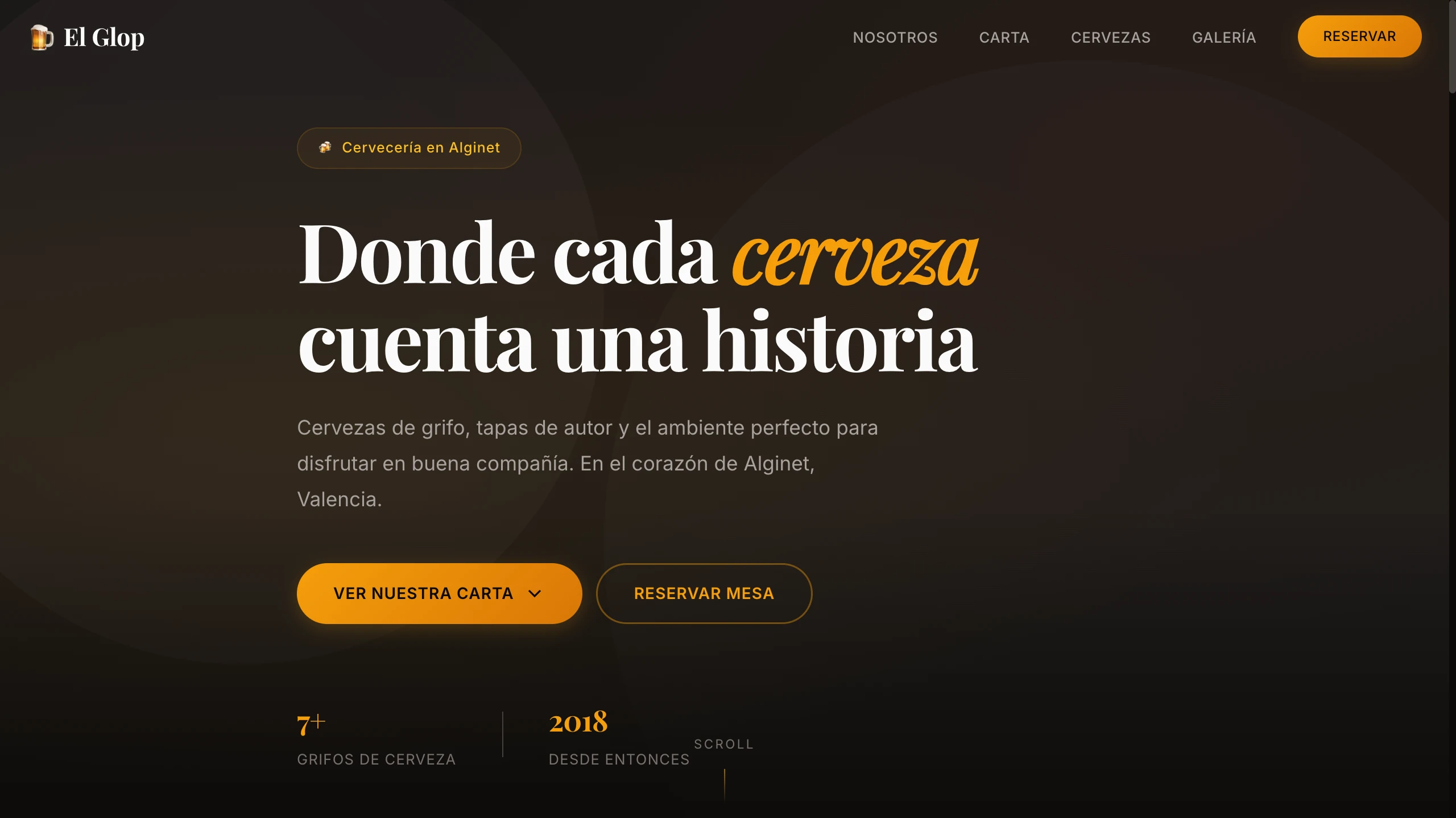 Captura de pantalla del proyecto Glop